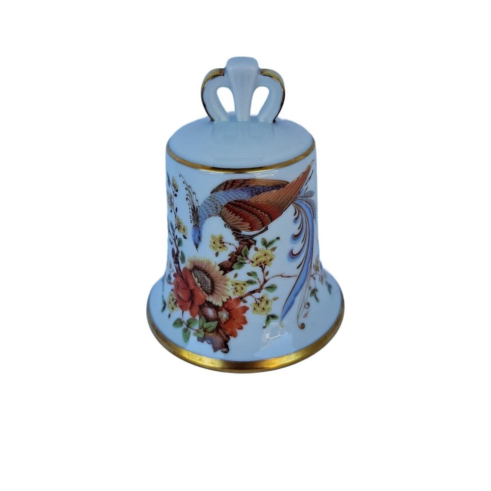 AK Kaiser Porcelain Collectible Bell Danbury Mint Flowers Pheasant Bird Vintage